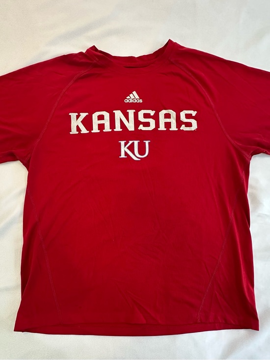 adidas Other - adidas Red Kansas KU Short Sleeve Tee